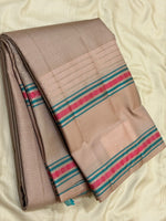 Load image into Gallery viewer, Classic Pastel Cocoa Beige &amp; Teal Green 1gm Zari Elegance Kanchipuram Handloom Silk Saree SS27961
