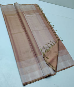 Classic Biscuit Elegance Kanchipuram Handloom Silk Saree SS23768