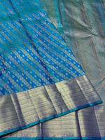 Load image into Gallery viewer, Classic Peacock Blue 2gm Zari Kanchipuram Handloom Silk Saree SS25615
