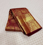 Load image into Gallery viewer, Classic Barn Red 2gm Zari Bridal Elegance Kanchipuram Handloom Silk Saree SS26349
