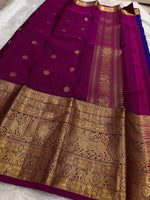Load image into Gallery viewer, Classic Green &amp; Wine Red Kanchipuram Handloom Silk Saree SS26834
