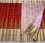 Load image into Gallery viewer, Classic Chilli Red &amp; Baby Pink 3gm Zari Elegance Kanchipuram Handloom Silk Saree SS27255
