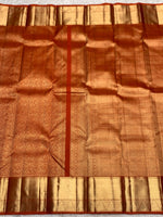 Load image into Gallery viewer, Classic Rust Orange 2gm Zari Bridal Elegance Kanchipuram Handloom Silk Saree SS28249
