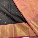 Load image into Gallery viewer, Classic Charcoal Black &amp; Baby Pink Elegance Kanchipuram Handloom Silk Saree SS28581
