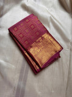Load image into Gallery viewer, Classic Onion Pink Bridal Elegance Kanchipuram Handloom Silk Saree SS26225
