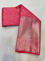 Load image into Gallery viewer, Classic Hot Pink Silver Zari Bridal Elegance Kanchipuram Handloom Silk Saree SS23582
