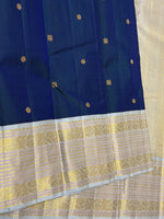 Load image into Gallery viewer, Classic Imperial Blue &amp; Pastel Ice Blue 2gm Zara Elegance Kanchipuram Handloom Silk Saree SS28277
