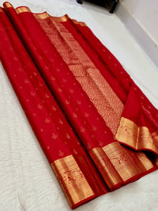 Classic Chilly Red Elegance Kanchipuram Silk Saree SS23823