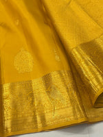 Load image into Gallery viewer, Classic Mango Yellow 2gm Zari Elegance Kanchipuram Handloom Silk Saree SS27359
