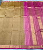 Load image into Gallery viewer, Classic Sand Beige &amp; Deep Pink 2gm Zari Kanchipuram Handloom Silk Saree SS26012
