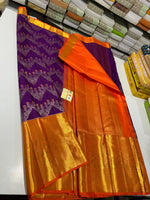 Load image into Gallery viewer, Classic Vadamalli Purple &amp; Orange Elegance Kanchipuram Handloom Silk Saree SS24834
