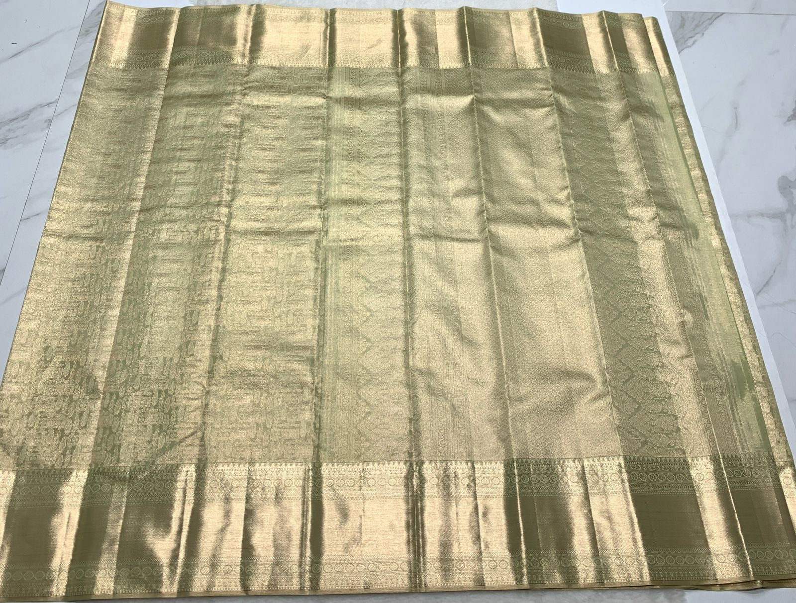 Antique Fern Green 2gm Zari Bridal Elegance Kanchipuram Handloom Silk Saree SS24822