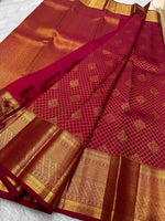 Load image into Gallery viewer, Classic Ruby Pink 3gm Gold Zari Bridal Elegance Kanchipuram Handloom Silk Saree SS23615
