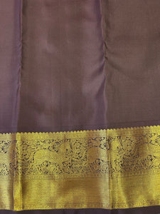 Classic Orange & Dark Brown 2gm Zari Korvai Bridal Elegance Kanchipuram Handloom Silk Saree SS24482