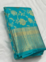 Load image into Gallery viewer, Classic Sky Blue 2gm Zari Elegance Kanchipuram Handloom Silk Saree SS24059
