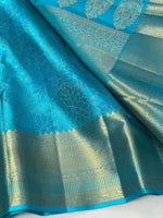 Load image into Gallery viewer, Classic Sky Blue 2gm Zari Bridal Elegance Kanchipuram Handloom Silk Saree SS24825
