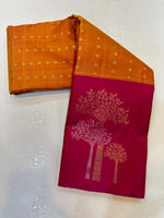 Load image into Gallery viewer, Classic Mango Yellow &amp; Dark Pink Elegance Kanchipuram Handloom Silk Saree SS25342

