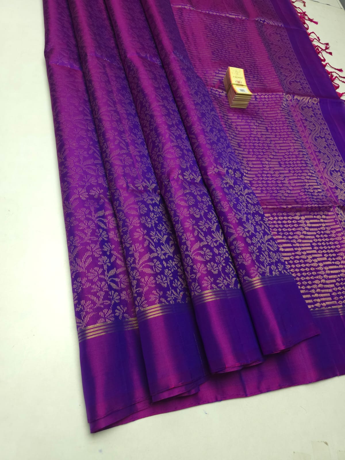 Classic Purple Elegance Handloom Soft Silk Saree SS26317