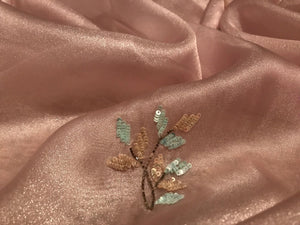 Classic Light Pink Elegance Tissue Organza Silk Saree SS25695