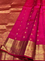 Load image into Gallery viewer, Classic Deep Pink 1gm Zari Elegance Kanchipuram Handloom Silk Saree SS23470
