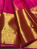 Load image into Gallery viewer, Classic Magenta Pink 2gm Zari Bridal Elegance Kanchipuram Handloom Silk Saree SS25368
