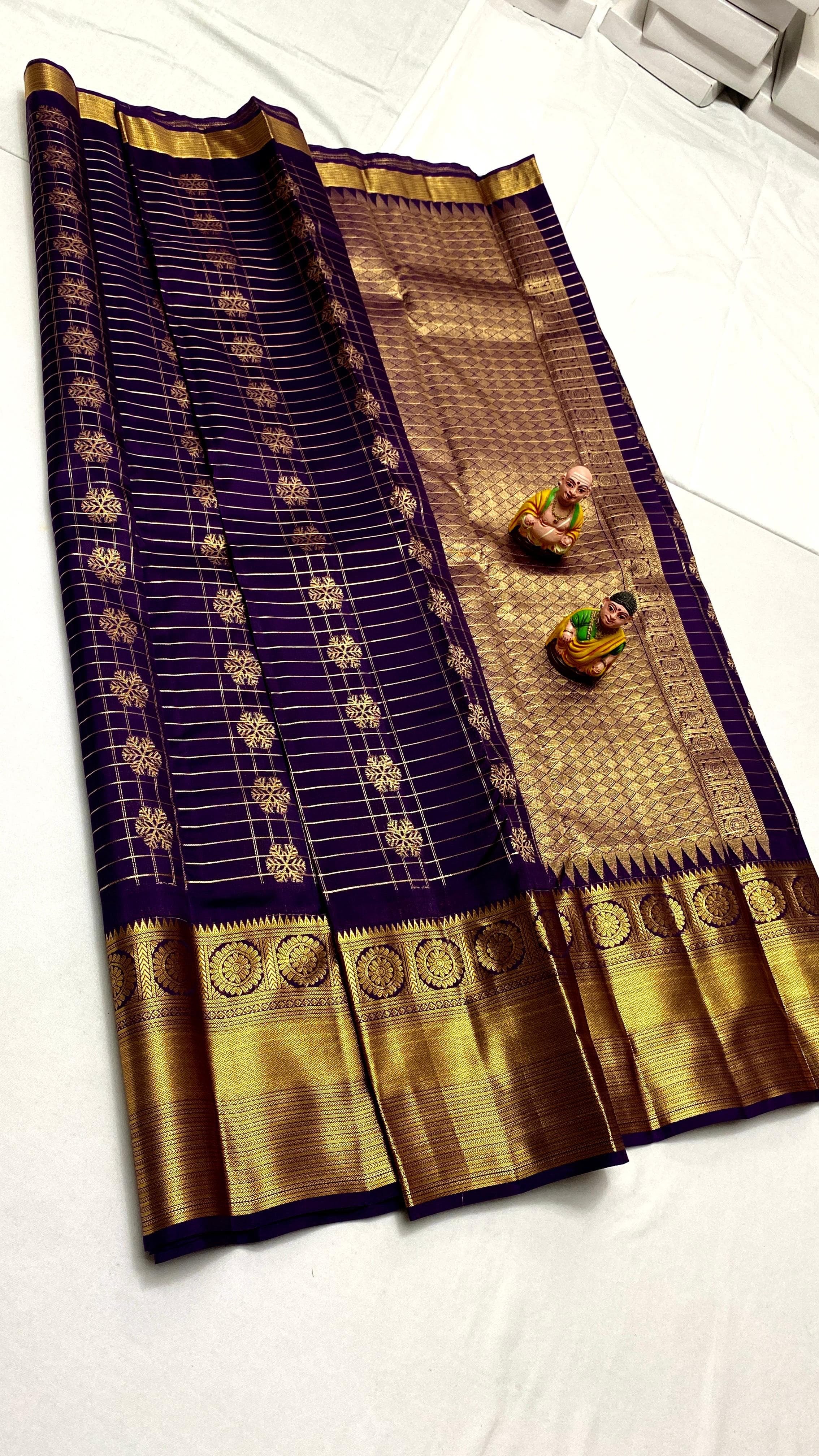 Classic Aubergine Elegance Kanchipuram Handloom Silk Saree SS25206