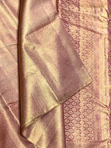 Classic Pastel Pink 2gm Zari Bridal Elegance Kanchipuram Handloom Silk Saree SS24391