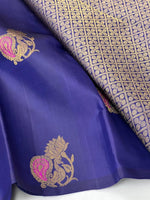 Load image into Gallery viewer, Classic Platinum Blue 2gm Zari Elegance Kanchipuram Handloom Silk Saree SS24115
