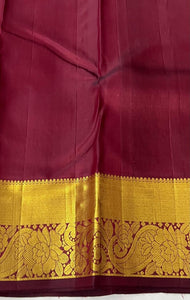 Classic Brownish Maroon 2gm Zari Elegance Kanchipuram Handloom Silk Saree SS25232