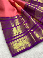 Load image into Gallery viewer, Classic Rose &amp; Vadamalli 2gm Zari Bridal Elegance Kanchipuram Handloom Silk Saree SS25276
