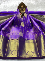 Load image into Gallery viewer, Classic Vadamalli Violet 2gm Zari Bridal Elegance Kanchipuram Handloom Silk Saree SS27504
