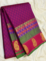 Load image into Gallery viewer, Classic Wine Red 2gm Zari Matte Finish Vintage Elegance Kanchipuram Handloom Silk Saree SS27348
