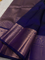 Load image into Gallery viewer, Classic Midnight Blue  Kanchipuram Handloom Silk Saree SS26388
