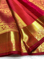 Load image into Gallery viewer, Classic Brick Red 2gm Zari Bridal Elegance Kanchipuram Handloom Silk Saree SS25369

