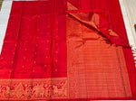 Load image into Gallery viewer, Classic Crimson Red Elegance Kanchipuram Handloom Silk Saree SS24330
