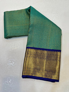 Classic Jade Green & Royal Blue Elegance Kanchipuram Handloom Silk Saree SS24698