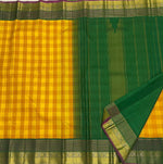Load image into Gallery viewer, Classic Mango Yellow &amp; Forest Green 1gm Zari Korvai Bridal Elegance Kanchipuram Handloom Silk Saree SS28213
