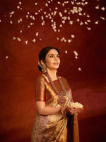 Load image into Gallery viewer, Classic Gold &amp; Red 2gm Zari Brocade Tissue Bridal Elegance Kanchipuram Handloom Silk Saree SS28291

