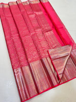 Load image into Gallery viewer, Classic Hot Pink Silver Zari Bridal Elegance Kanchipuram Handloom Silk Saree SS23582
