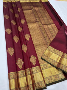 Classic Maroon Kanchipuram Handloom Silk Saree SS25621