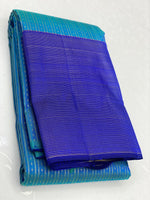Load image into Gallery viewer, Classic Blue &amp; Royal Blue 2gm Zari Elegance Kanchipuram Handloom Silk Saree SS25343
