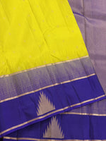 Load image into Gallery viewer, Classic Lime Green &amp; Royal Blue Elegance Kanchipuram Handloom Silk Saree SS28635
