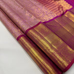 Load image into Gallery viewer, Classic Creamy Pink &amp; Deep Pink 2gm Zari Vanasingaram Bridal Elegance Kanchipuram Handloom Silk Saree SS25935
