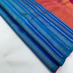 Load image into Gallery viewer, Classic Peacock Blue &amp; Magenta 1gm Zari Elegance Kanchipuram Handloom Silk Saree SS24756
