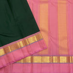 Load image into Gallery viewer, Classic Bottle Green &amp; Baby Pink 1gm Zari Korvai Elegance Kanchipuram Handloom Silk Saree SS27514
