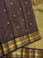 Load image into Gallery viewer, Classic Dark Chocolate 2gm Zari Elegance Kanchipuram Handloom Silk Saree SS27159
