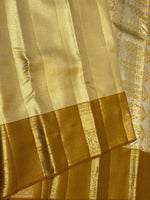 Load image into Gallery viewer, Classic Full Gold &amp; Mustard Diagonal Rectangular Design Brocade 2gm Zari Bridal Elegance Kanchipuram Handloom Silk Saree SS27411
