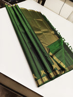 Load image into Gallery viewer, Classic Bottle Green 2gm Zari Kanchipuram Handloom Silk Saree SS26237
