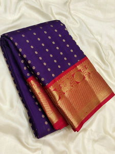 Classic Purple & Red Elegance Kanchipuram Silk Saree SS24212