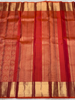 Load image into Gallery viewer, Classic Rustic Orange 2gm Zari Bridal Elegance Kanchipuram Handloom Silk Saree SS28200
